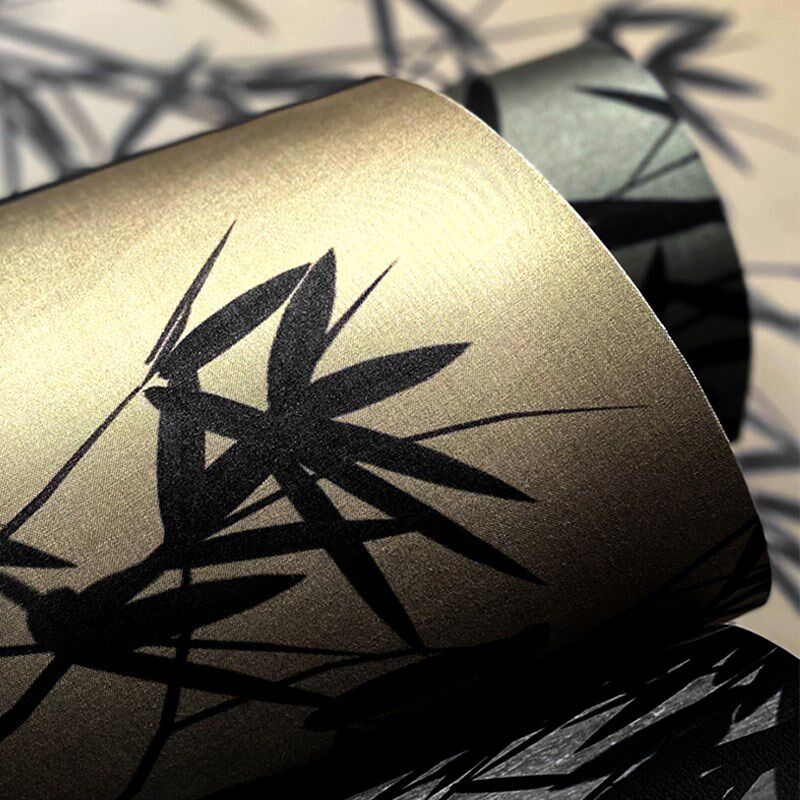 半月 个性定制壁画 新中式古典圆月竹子 卧室客厅沙发背景墙纸
