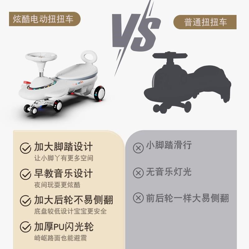 电动扭扭车儿童1一3岁大人版可坐双人摇摇车婴儿溜溜车宝宝摇摆
