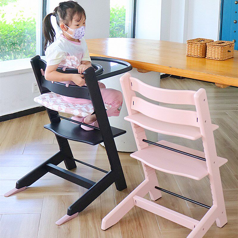 成长椅实木儿童餐椅人字形t可调节多功能婴幼儿座椅宝宝吃饭学习