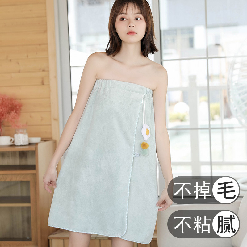 浴巾女冬季可穿裹巾家用吸水柔软2021新款浴裙干发帽两件套装