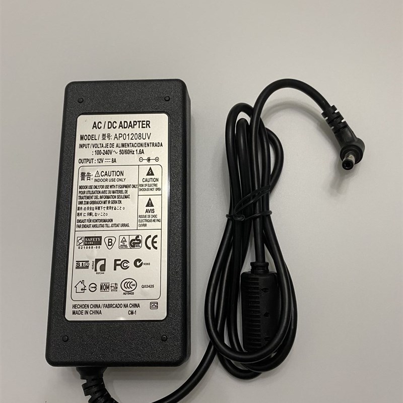 适用哗啦啦收银机电源适配器SAA-120083WD收款机12V8A 100W充电器