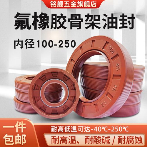 氟胶骨架油封TG4螺纹内径100-250耐高温耐腐蚀耐磨TC骨架油封水封