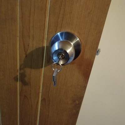 .老式防盗门套餐门锁执手不锈钢拉手家用外装门按压大把手通用