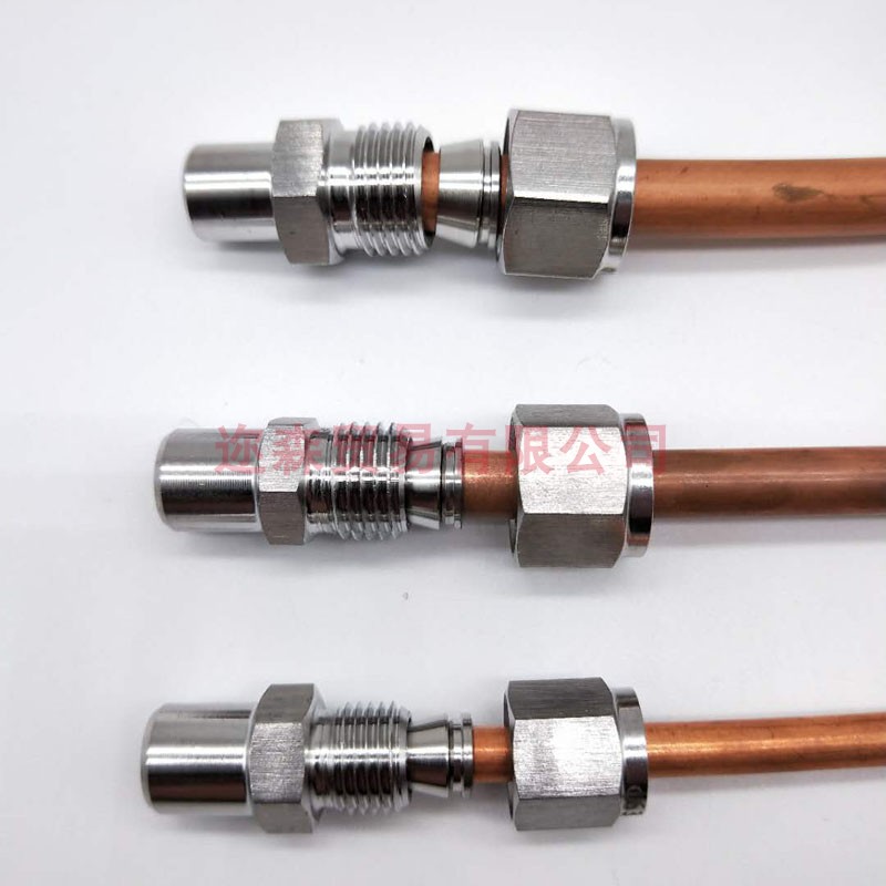 304不锈钢焊接卡套式直通管接头焊接2分卡6mm8mm10mm终端铜管接头