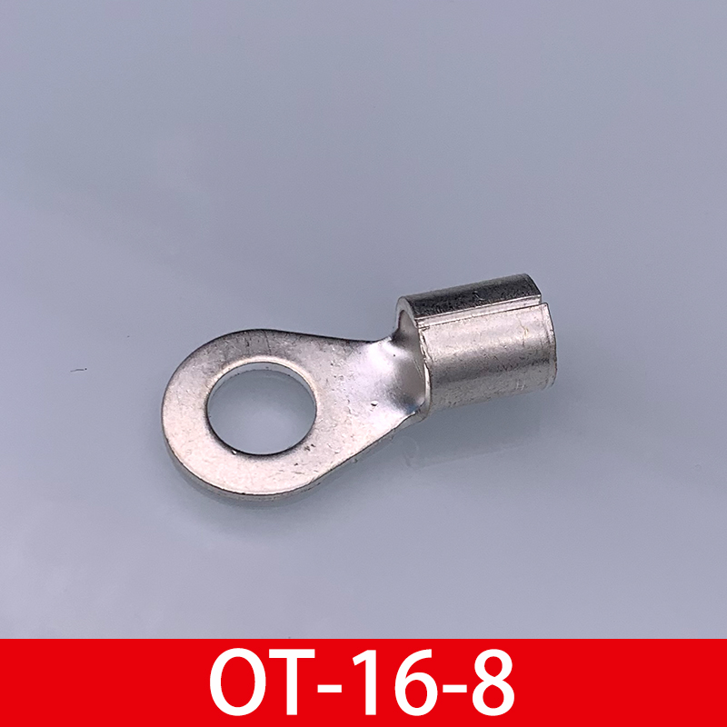 OT16-8冷压接线端子O型圆形裸端头铜线鼻子镀银接线耳 500只