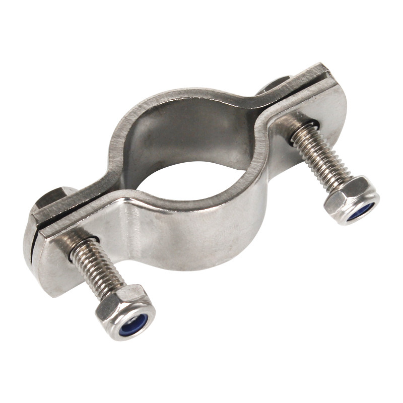 平板卡扣管支架304不锈钢固定抱箍管夹管道PVC管箍水管卡子码管卡