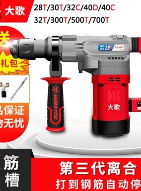 恒友大歌电锤28T32T300T50两用离合植筋电镐大功率冲击钻电动工具