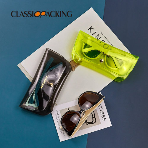 墨镜盒透明果冻眼镜包男女太阳镜墨镜收纳保护旅行便携眼镜盒挂包