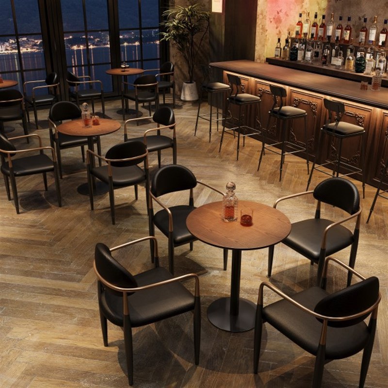 复古酒吧清吧桌椅组合奶茶店咖啡店桌椅夜场一整套酒馆.餐厅吧台