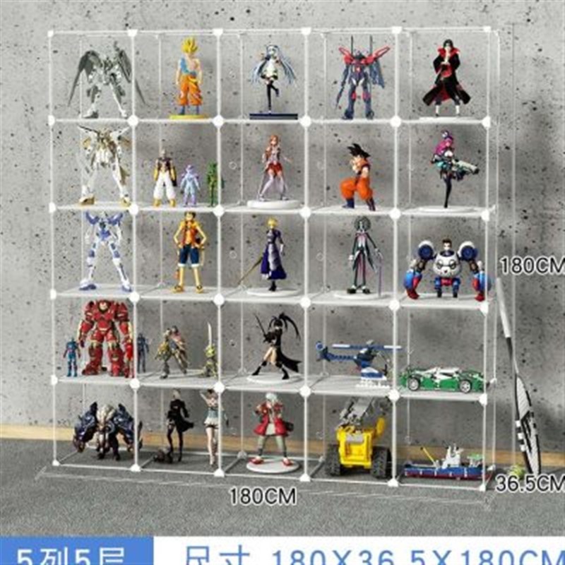 新款玩具展示柜防尘模型塑料展示架小家用收纳柜子透明玩偶摆件置