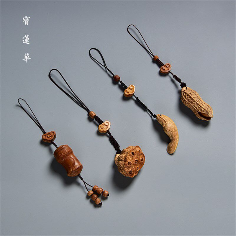 手工竹雕文玩手把件 文玩挂坠 茶宠摆件茶玩茶道配V饰竹把玩件挂