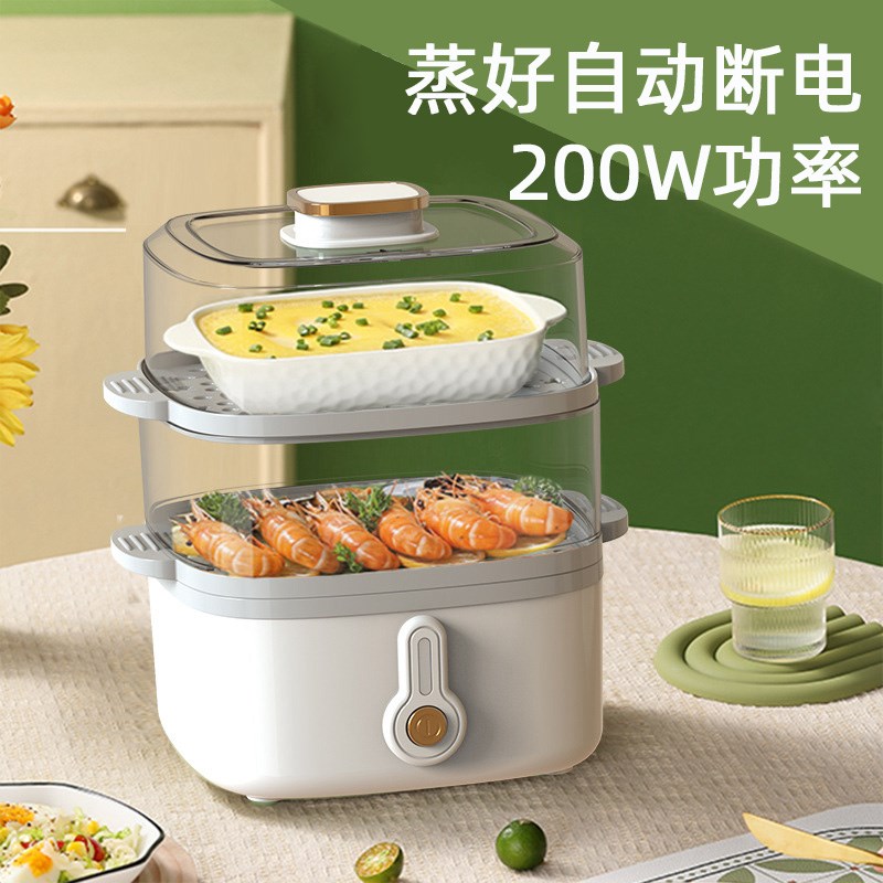 宿舍小功率电蒸锅多功能电蒸笼自动断电G早餐机家用小型蒸气锅200