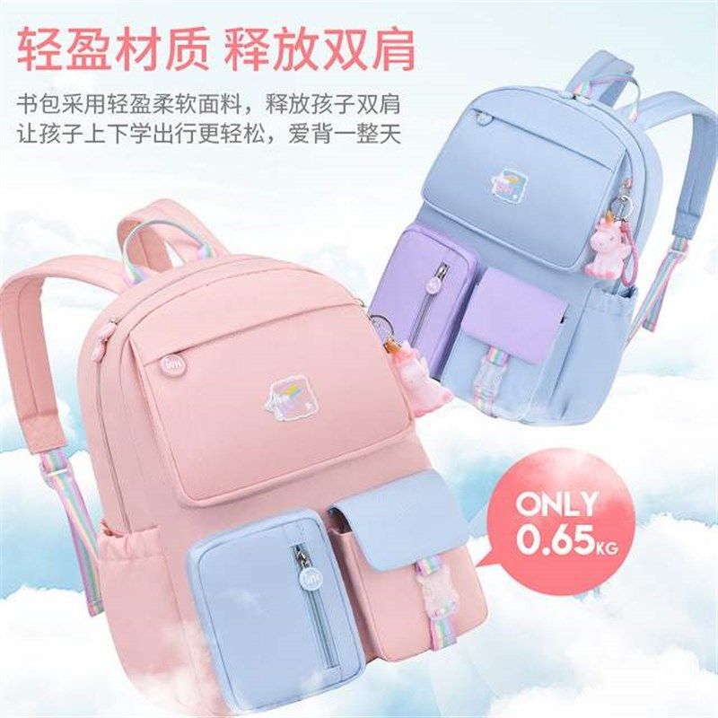 书包小学生儿童女生帆布双肩背包1-34年级