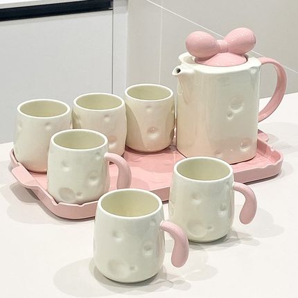 杯子套装喝水杯家用陶瓷茶具水具茶杯茶壶乔迁新居客厅桌面待客