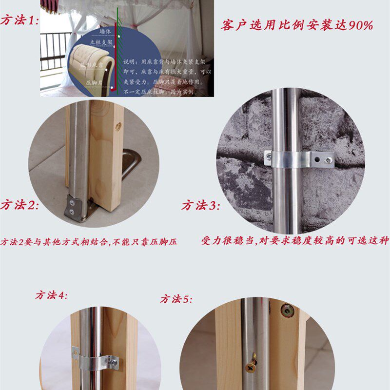 蚊帐伸缩侧边装加厚不锈钢压脚免安装家用防蚊三门1.8可挂风扇
