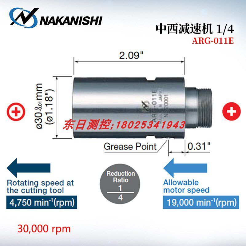 日本原装进口NAKANISHI中西减速机1/4 ARG-011E ARG-021E 1/16