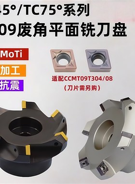 TC45度TC75度废角平面铣刀盘CC09T304/08