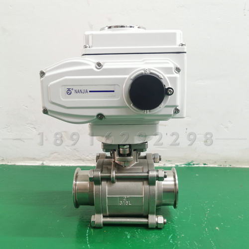 电动快装球阀DN25三片式卡箍卡盘负压真空压缩空气调节阀Q981F-16