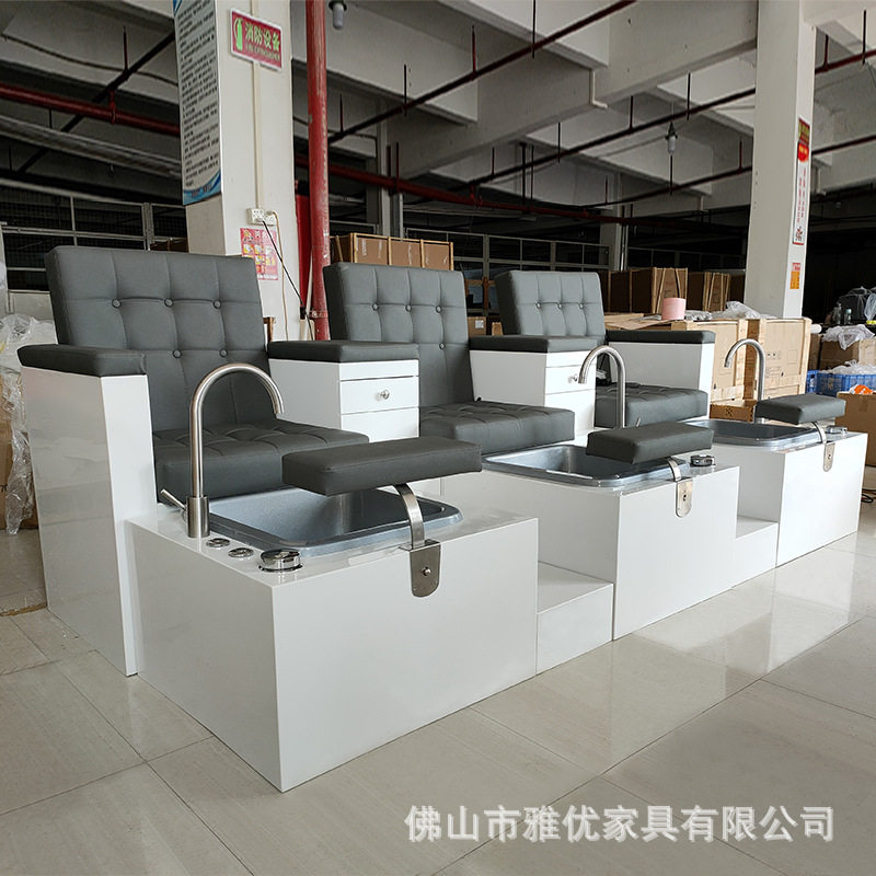 厂家外贸美甲三人位沙发足浴按摩自动电动多功能足疗美容院沐足椅