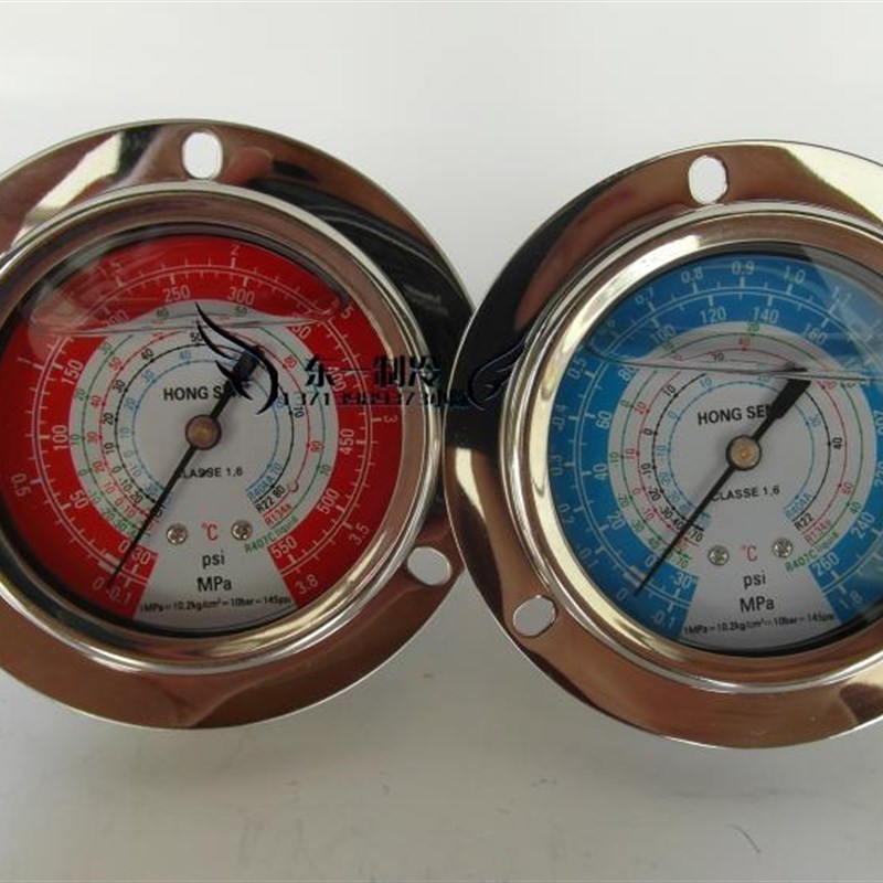 鸿森油表压力表/0.1--3.8MPa压缩机组高压 低压压力油表 轴向油表