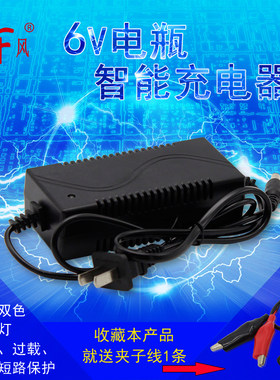 充电器六伏电瓶6v1a蓄电池儿童汽车电动小摩托智能充电变压器圆孔