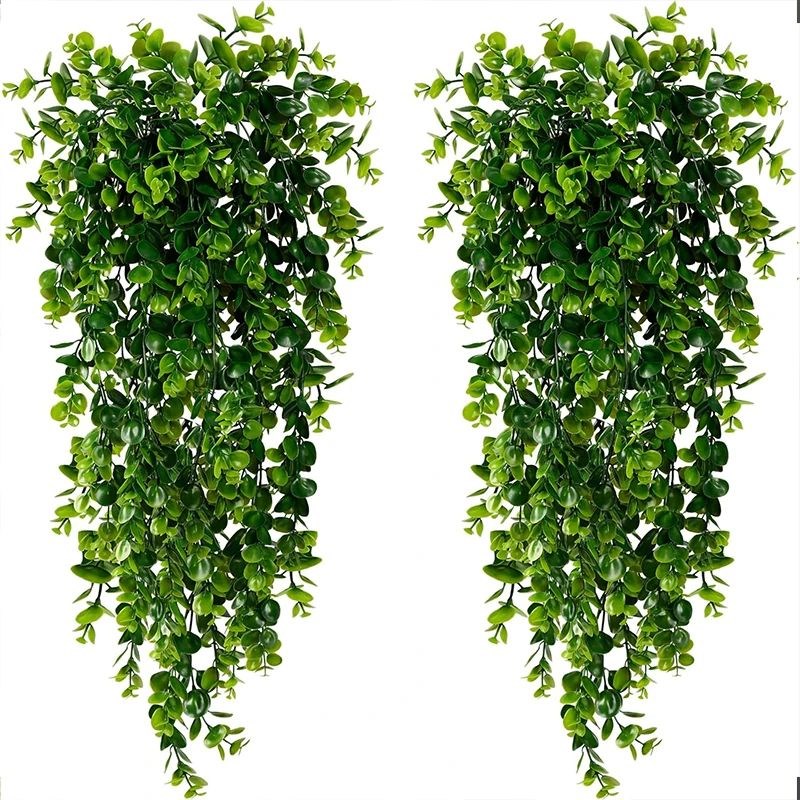 2PCS Artificial Hanging Plants Faux EucalyptuQs Leaf Greener