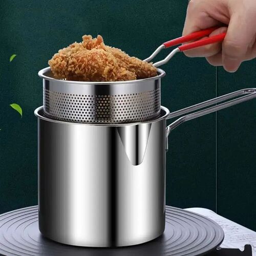 Stainless Steel Deep Fryer WithC Frying Basket Multifunction