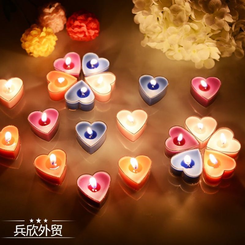 Heart-shaped candle romantic lover confession Rbirthday part