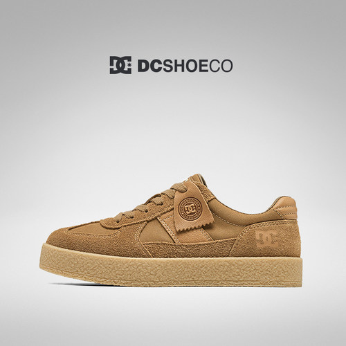 DCSHOES复古德训鞋26秋季新款男鞋头层牛皮休闲板鞋男棕色鞋子男