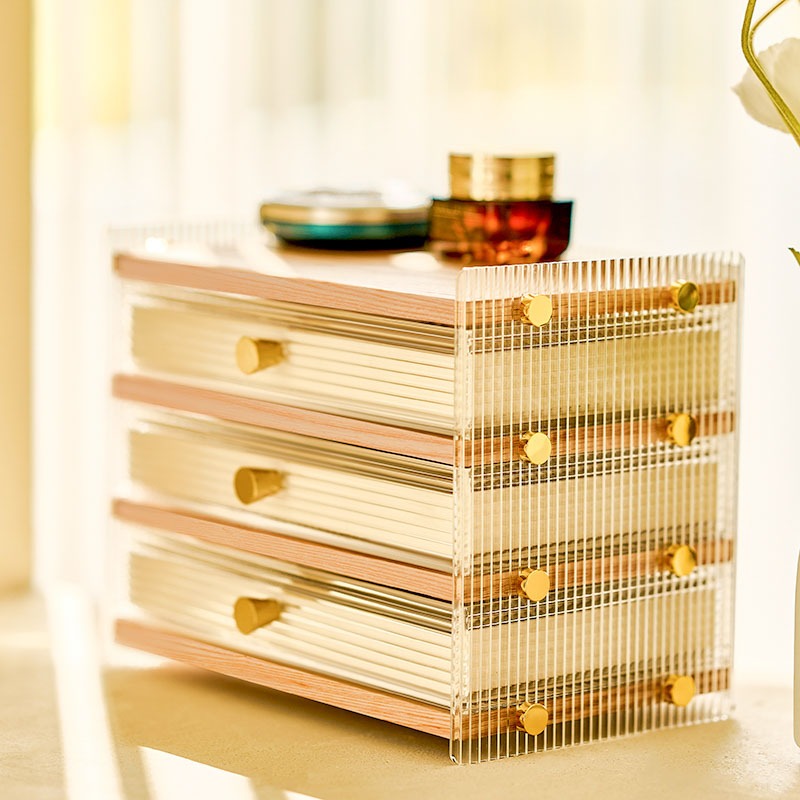 轻奢简约风实木多层首饰盒精致高档珠宝戒指项链收纳盒大容量架子