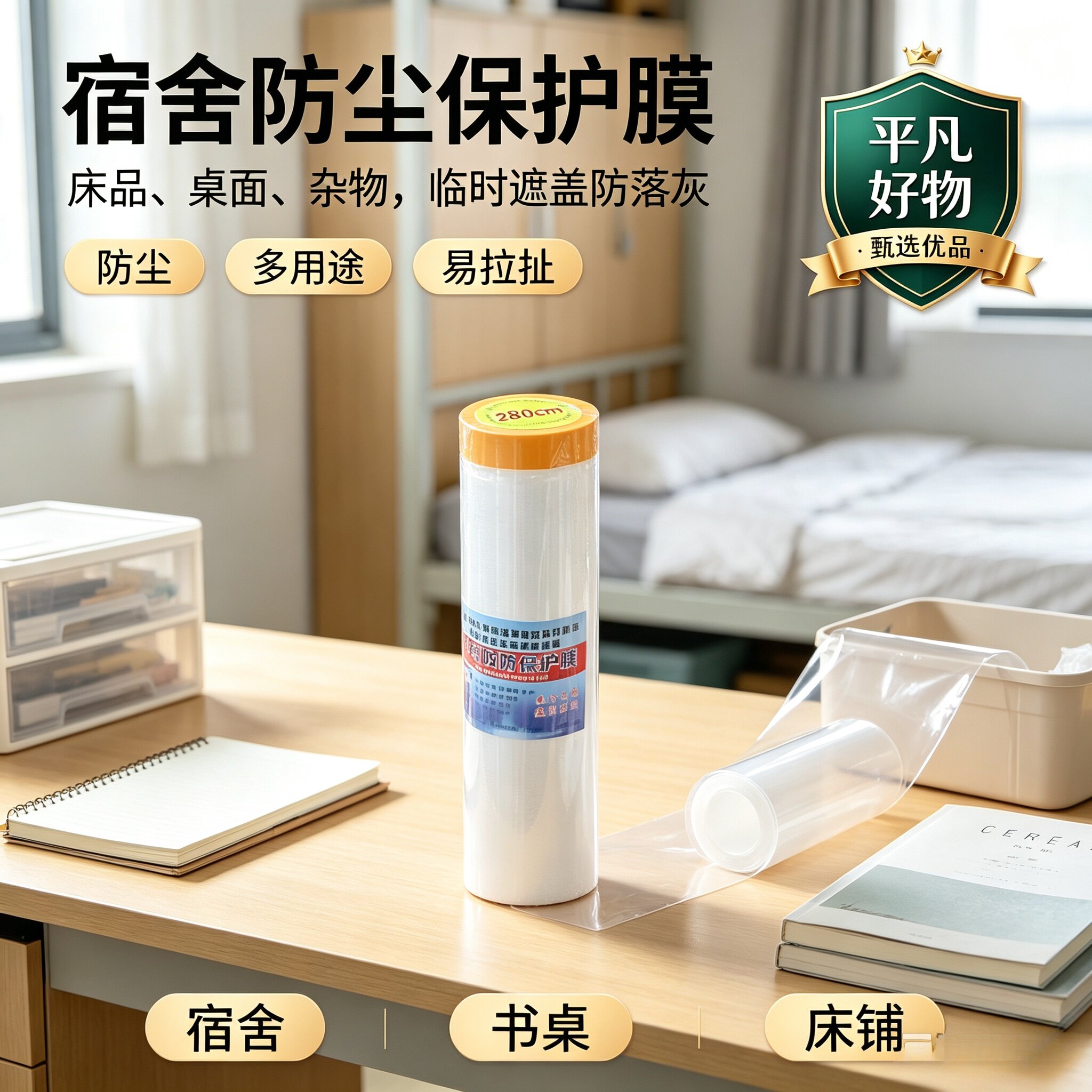 【寝室专用】防尘膜遮灰尘装修宿舍防尘罩床沙发盖布家具保护膜JL