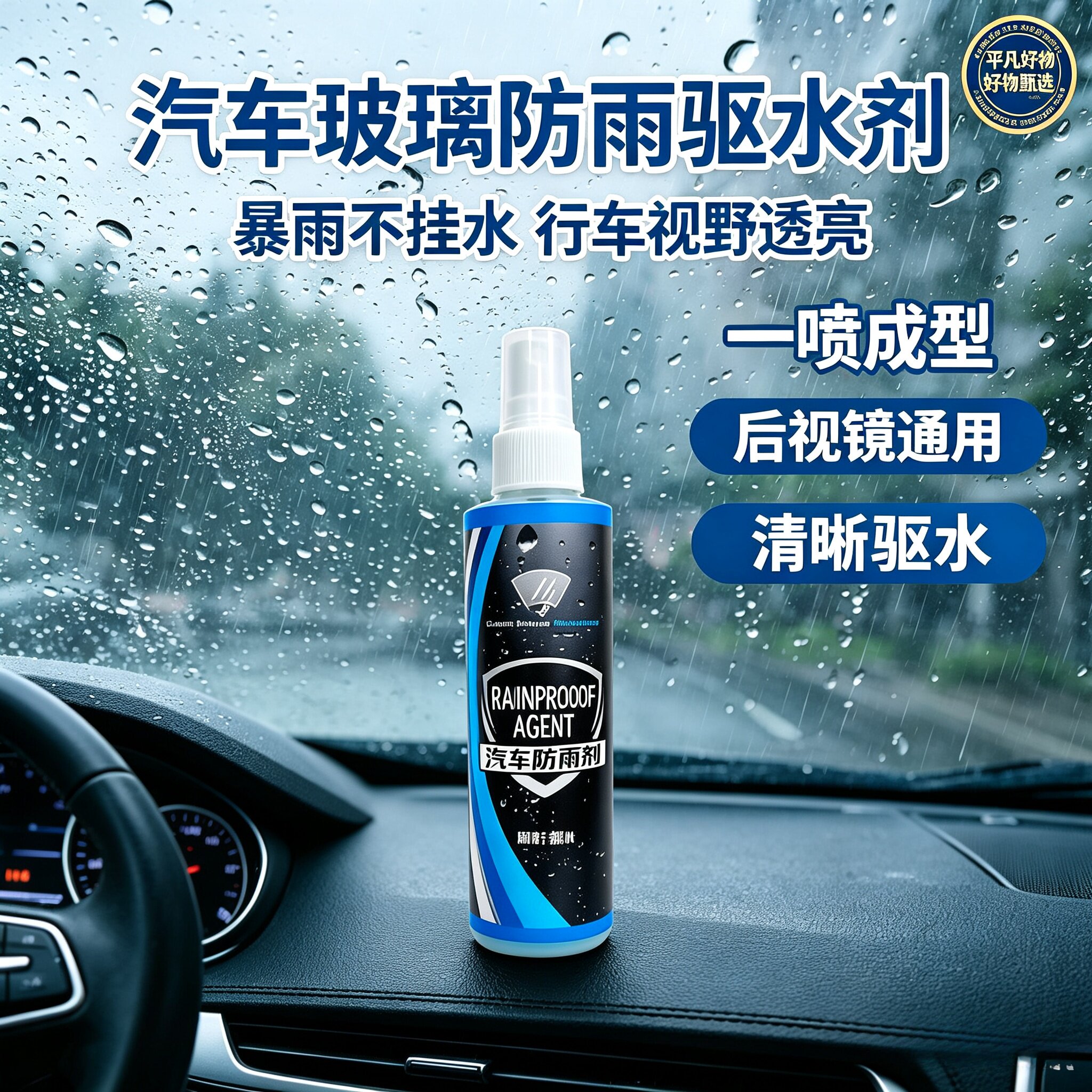【强效防雨】新款汽车防雨剂玻璃驱水剂一喷一抹不挂水视野清晰JL