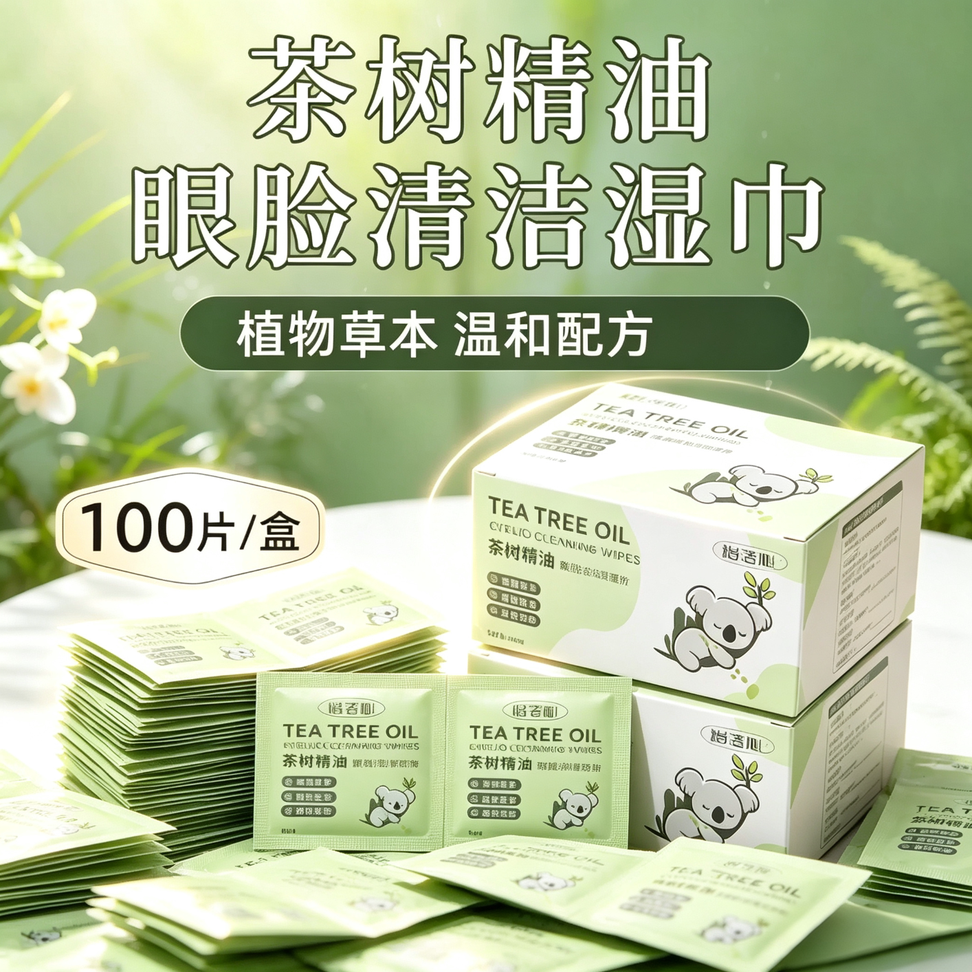 【到手100片!】眼睑清洁湿巾眼部专用温和舒缓眼干眼涩眼疲劳2yz