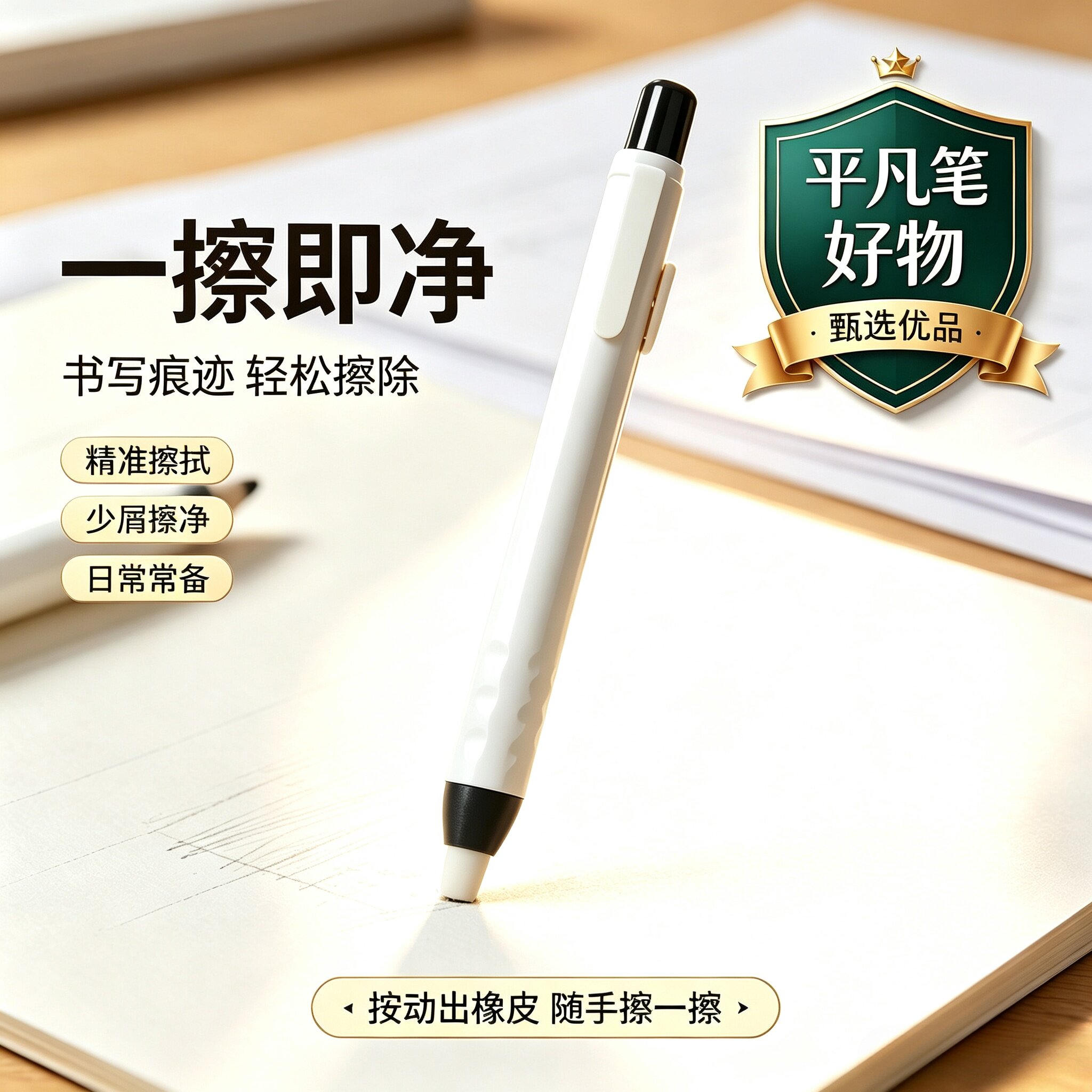 【推荐】新款通用按动磨砂橡皮笔多种字迹修改擦除学生橡皮擦笔JL