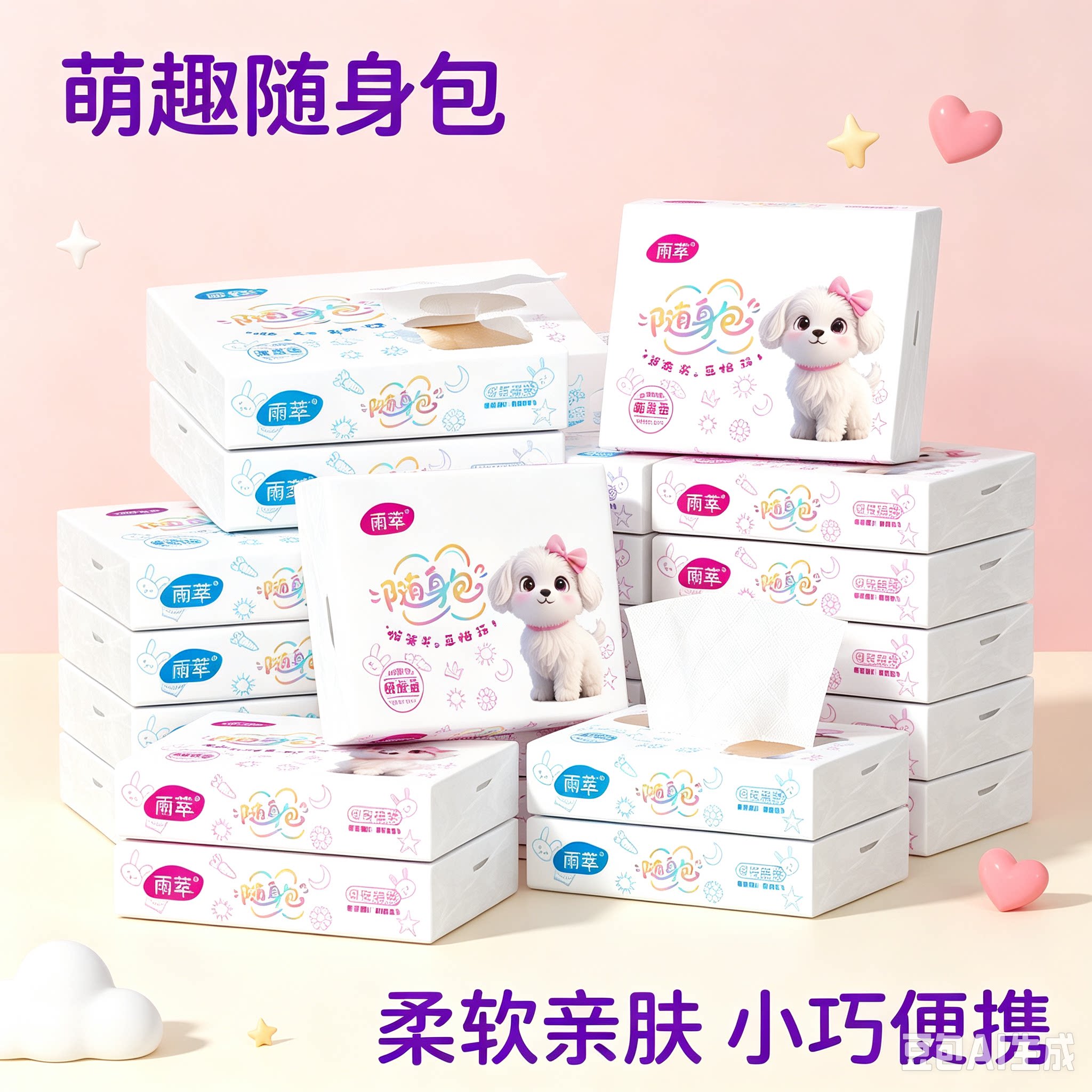 雨萃抽纸纸巾开学随身便携小包抽纸整箱家用实惠装面巾纸抽yz