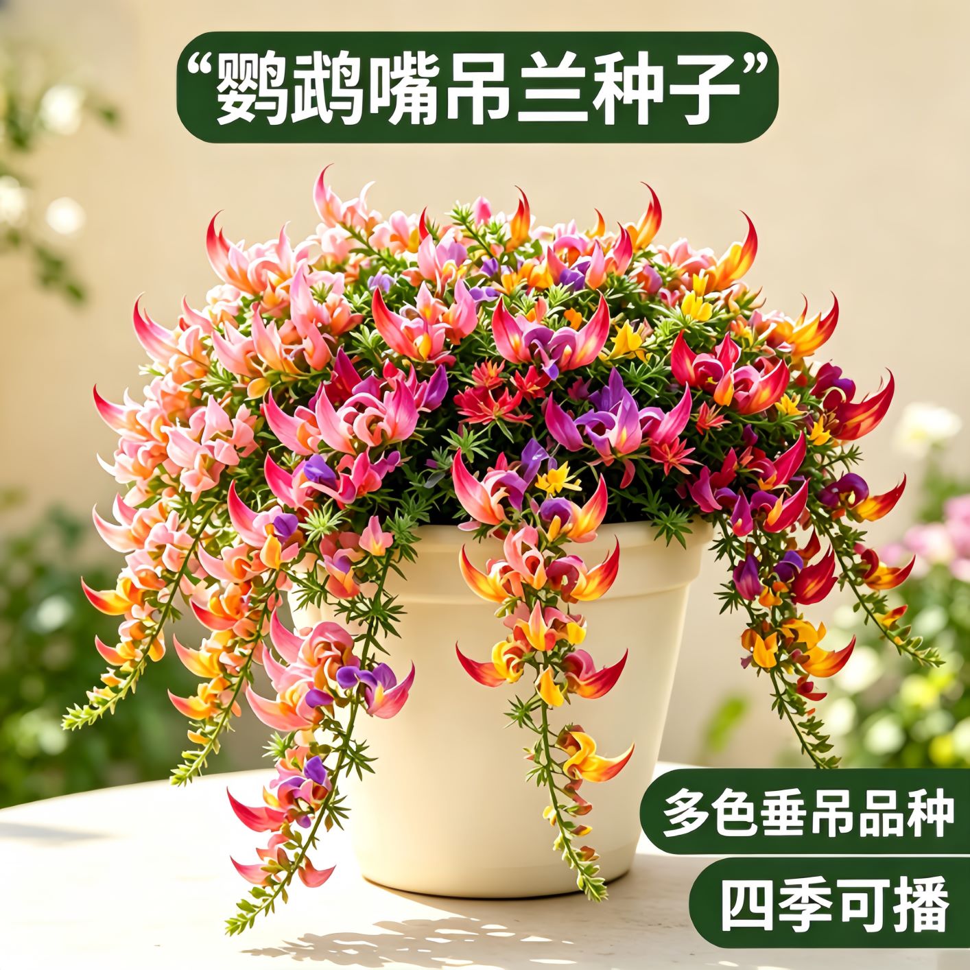 【爆款】鹦鹉嘴吊兰种球花朵百脉根盆栽花卉室内阳台垂吊株型yz