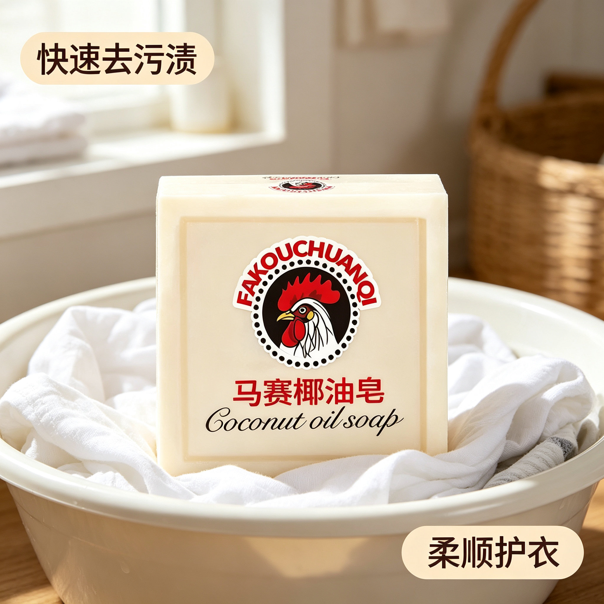 原装马赛皂鸡头皂洗衣皂肥皂去污渍透明皂家用椰油洗衣皂·JL