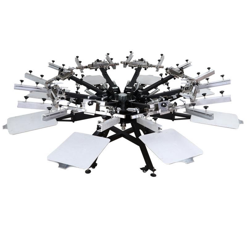 8色加强型铝台板精密微调丝印机服装印花机手动印花机