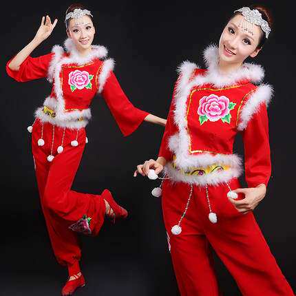 秧歌服2015新款舞蹈演出服广场舞扇子舞中国风秋冬秧歌服装腰豉服