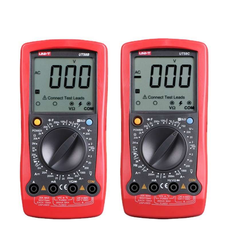 UNI-T优利德数字万用表 UT58A电压电流表通用型大屏数显多用表