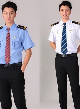 铁路新式制服衬衫乘m务员列车员票务员高铁制服透气白衬衣男工作