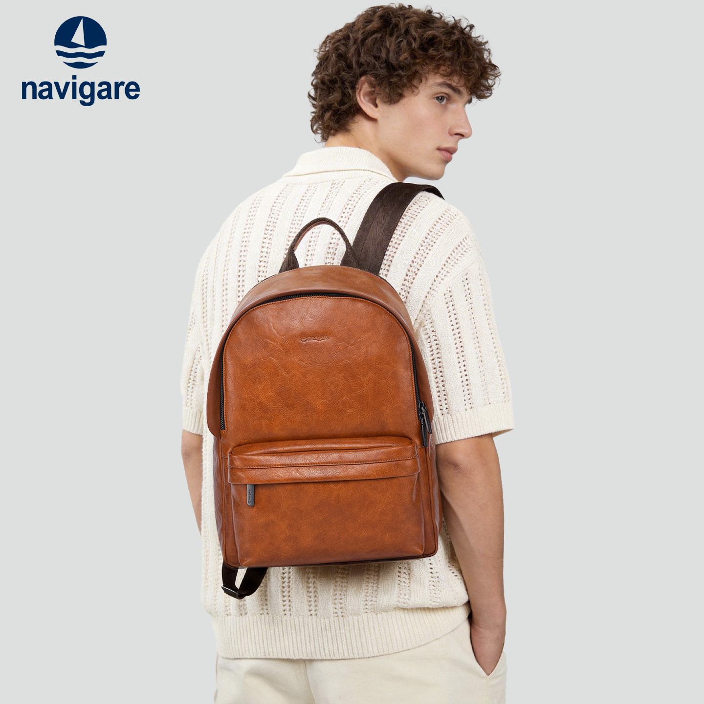 Navigare纳维凯尔小帆船双肩包男士商务书包通勤大容量包电脑背包