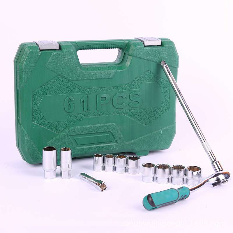 中飞61件套汽修工具3/8棘轮扳手套筒扳手组合工具套装随车工具箱