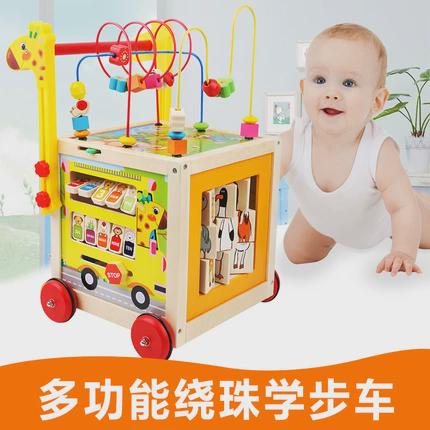 婴儿宝宝学步车手推车多功能学走路助步车防o型腿儿童木质玩新款
