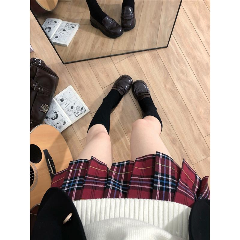东京岁时记dJK时尚套装格裙玫瑰酒校供马甲女衬衫红色半裙制服套