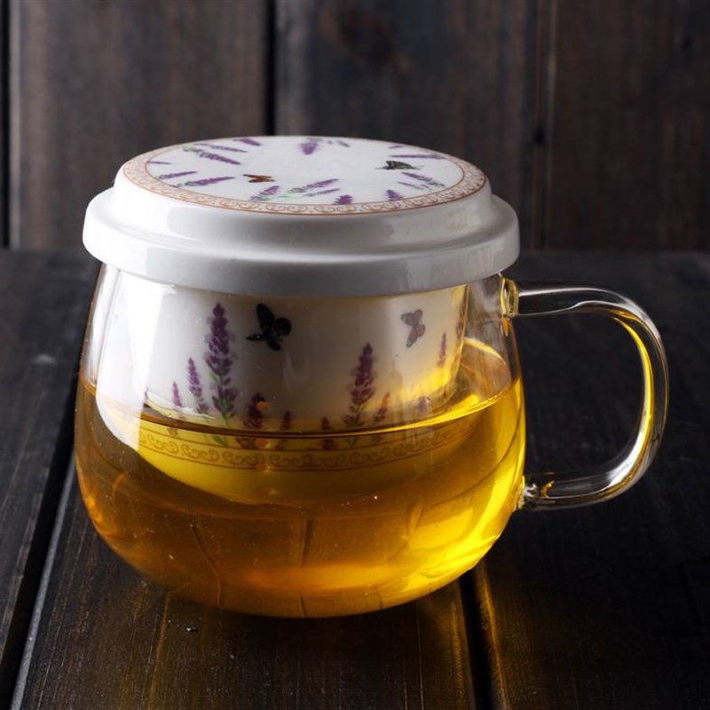 玻璃杯陶瓷过滤带盖礼品茶杯加厚泡茶杯logo花茶杯带内胆玻璃杯