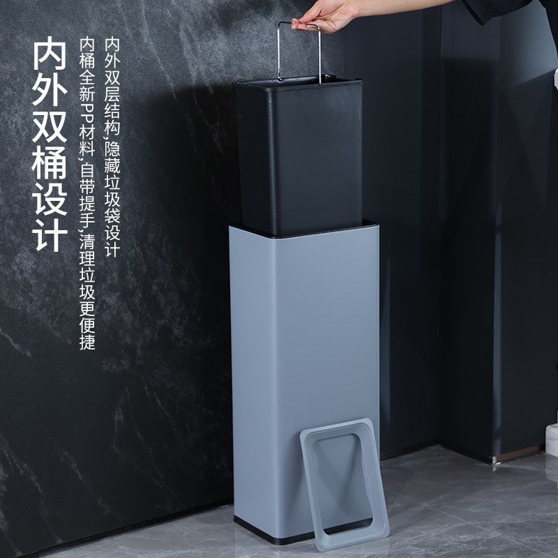 卫生间擦手纸不锈钢摇盖直投垃圾桶大容量公共场所酒店厕所洗手间
