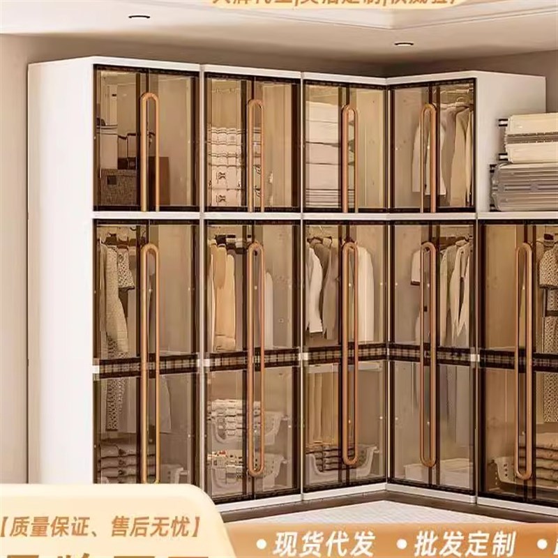 简易衣柜现代简约柜子卧室挂衣包包衣橱收纳柜多层落地婴儿挂衣柜