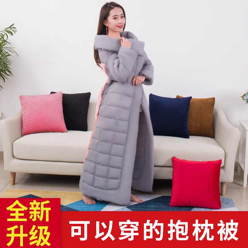 车内抱枕被子两用冬季车载多功能空调被一对车上靠垫冬天加厚带袖
