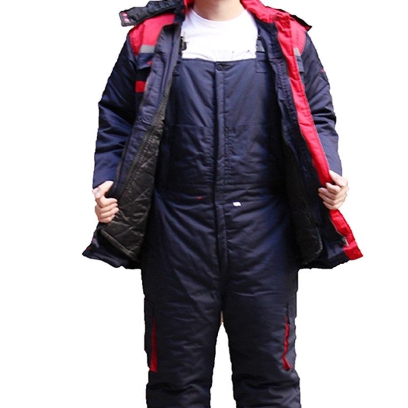 冬季冷库棉衣棉裤套装男女带帽棉袄工作服加厚背带劳保服户外保暖